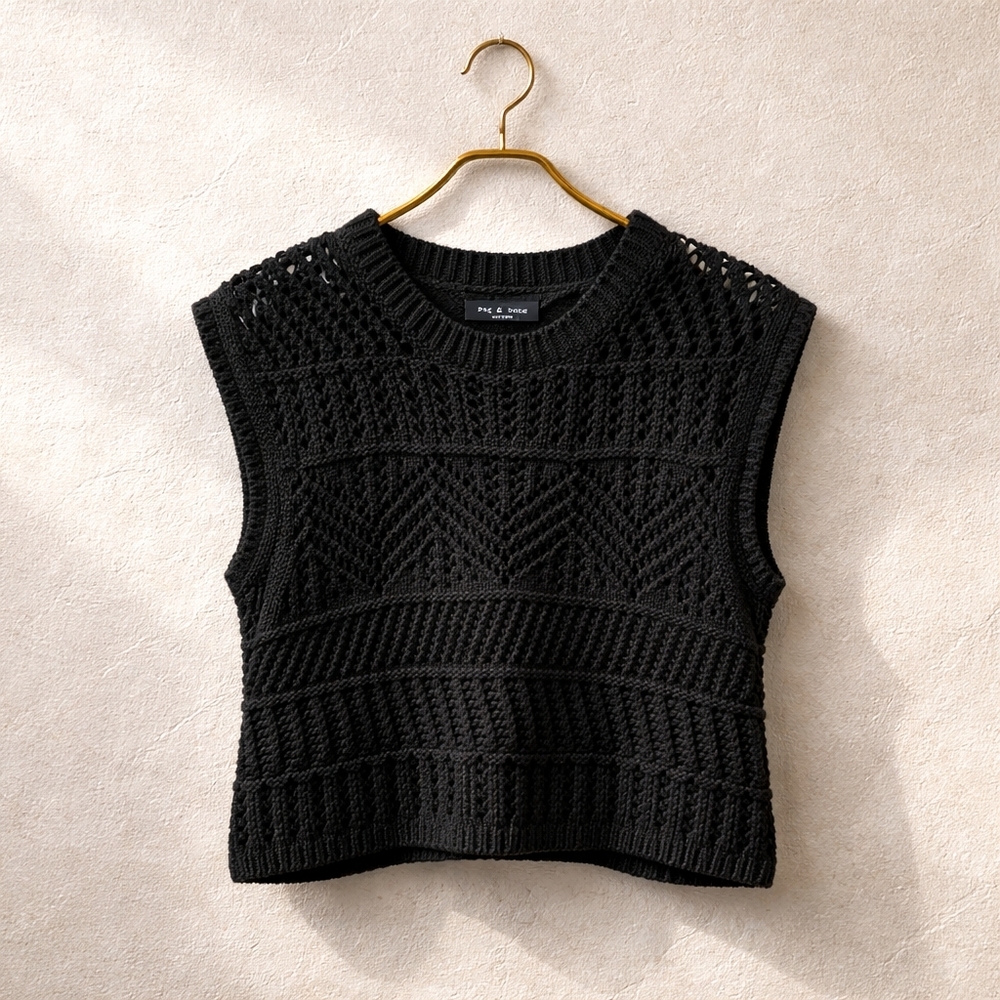 Rag & Bone Black Knit Vest